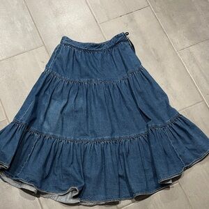 Denim Tiered Skirt